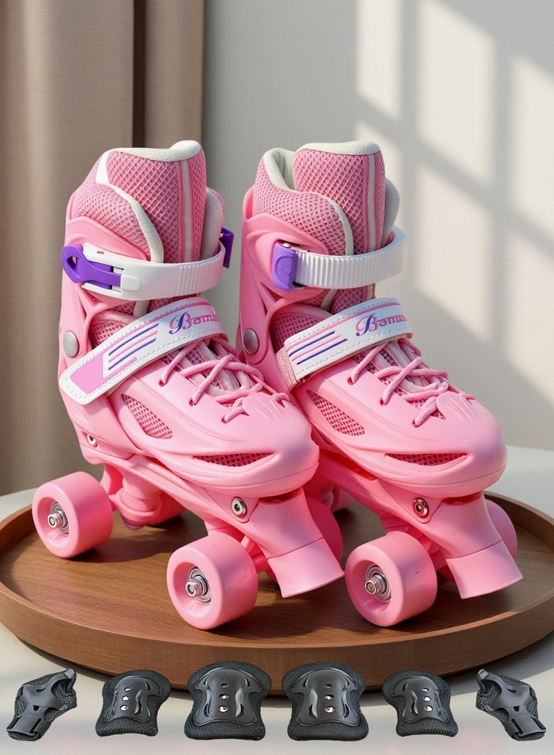 إيزي فيتشور زلاجات إيزي فيوتشر للأطفال، قابلة للتعديل، صفان من العجلات، 4 عجلات، مناسبة للأولاد والبنات، للاستخدام الداخلي والخارجي، تتضمن معدات الحماية، 3 ألوان، 4 مقاسات للاختيار من بينها، رقم 1302P - Image 1